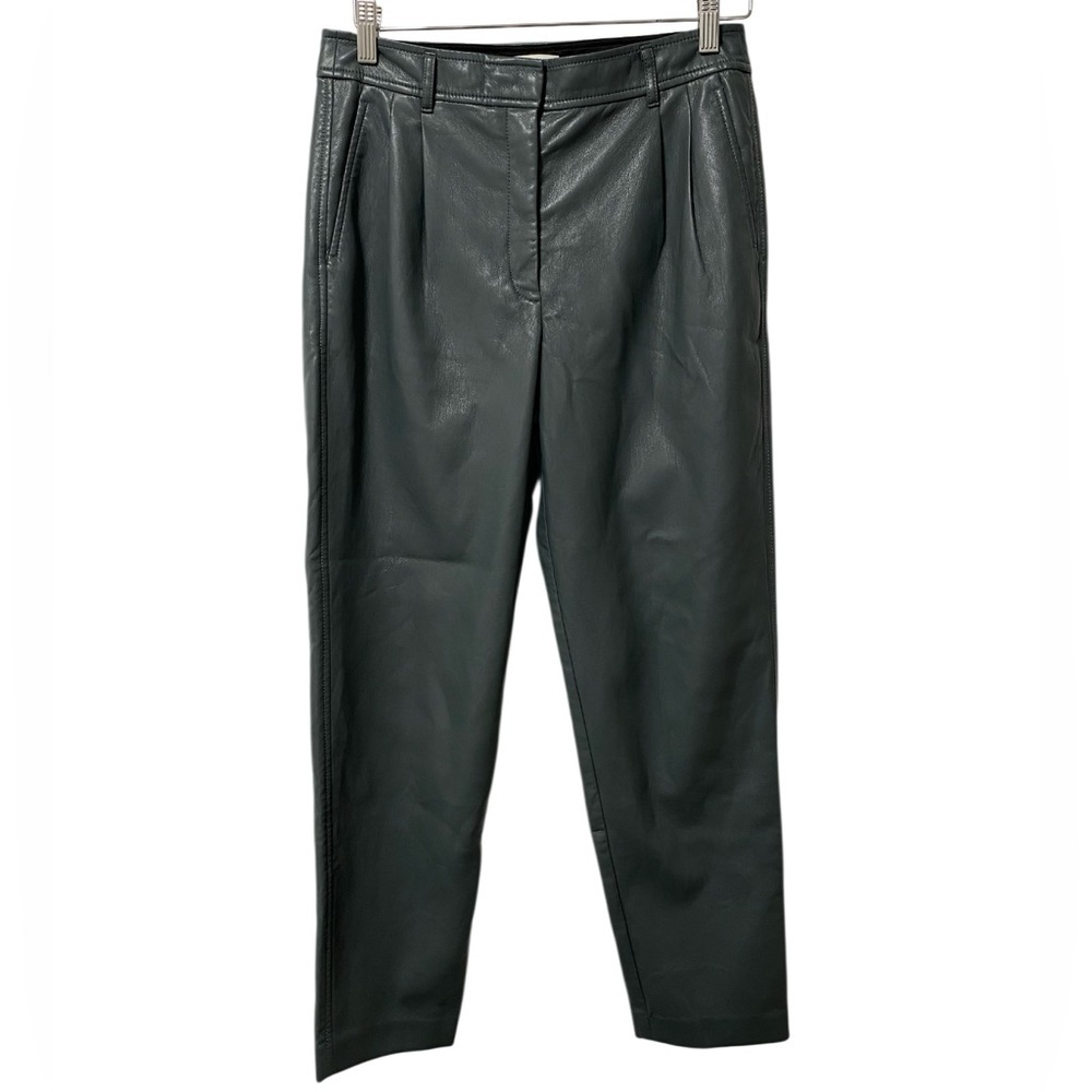 Aritzia Babaton Cosmo Faux Leather Pants Smokey Emerald Green — Size 6